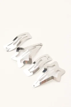 Falling Star Hair Clip Pack Silver