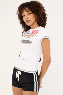 False Proof Cut Out Baby Tee White