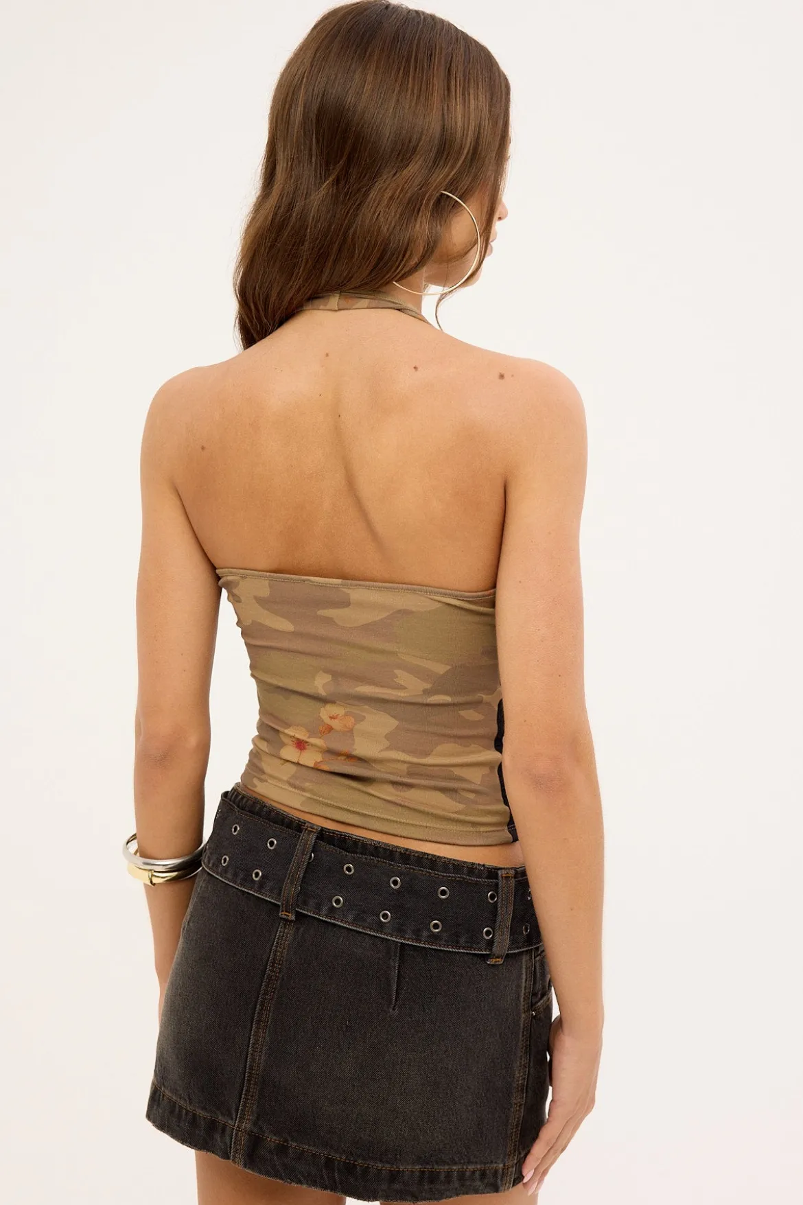 Fast And Loud Halter Top Floral Camo