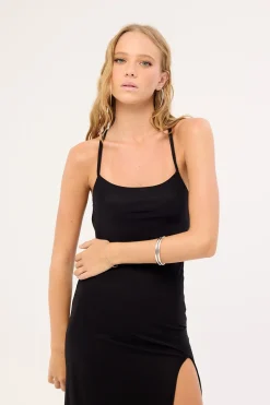 Fatal Low Back Maxi Dress Black