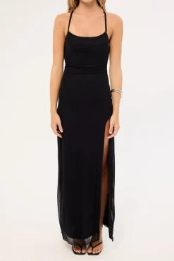Fatal Low Back Maxi Dress Black
