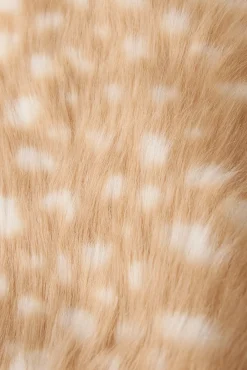 Faux Fur Deer Gloves Deer Print