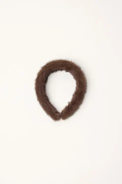 Faux Fur Headband Brown