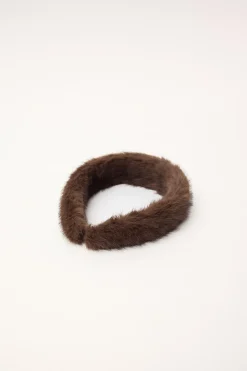 Faux Fur Headband Brown