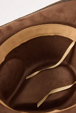 Faux Suede Cowboy Hat Brown