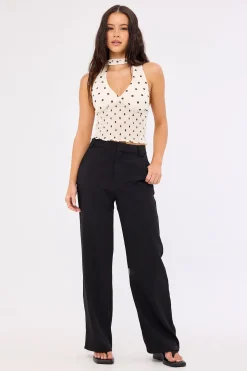 Fay Petite High Rise Recycled Pant Black