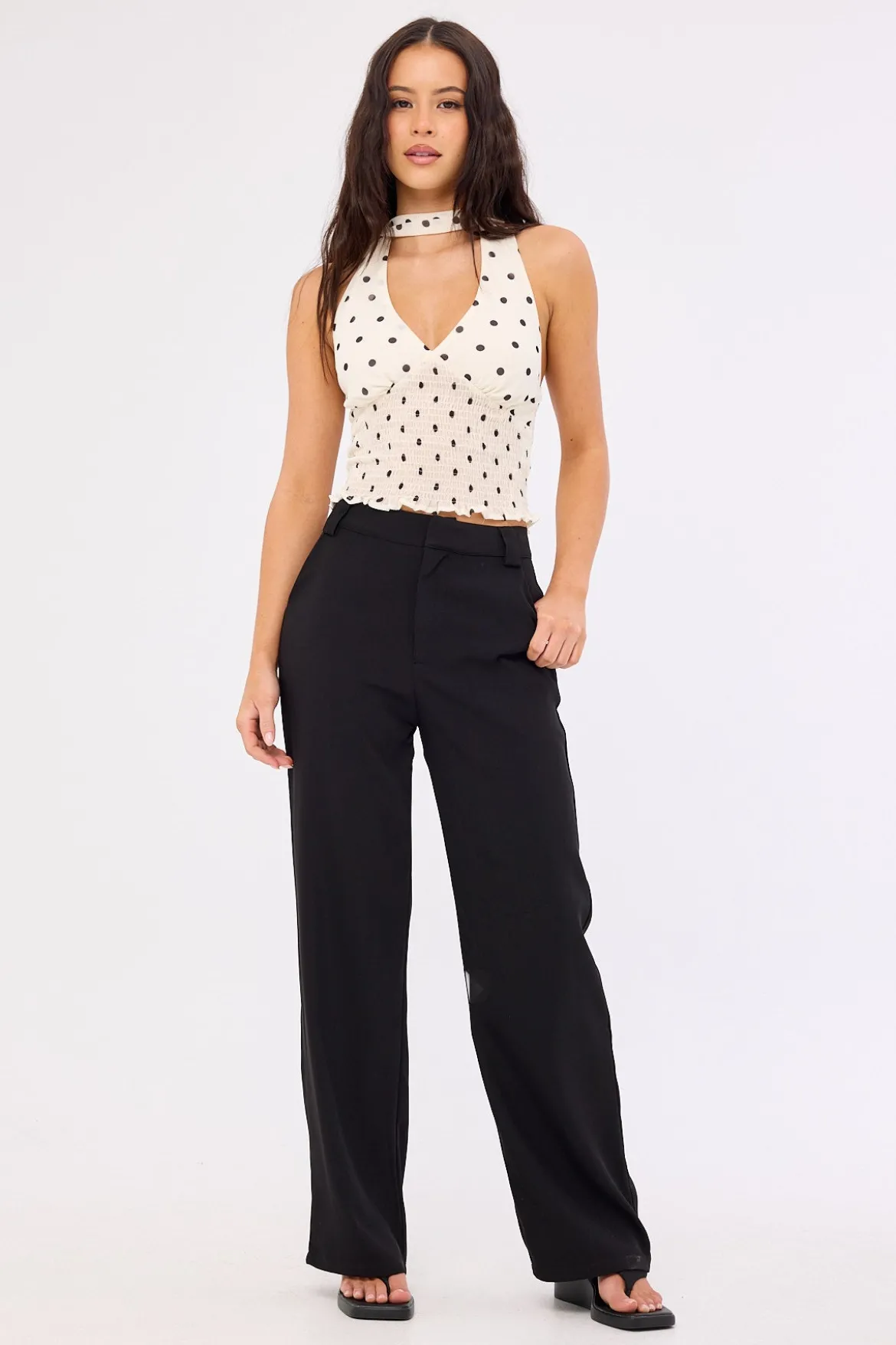 Fay Petite High Rise Recycled Pant Black