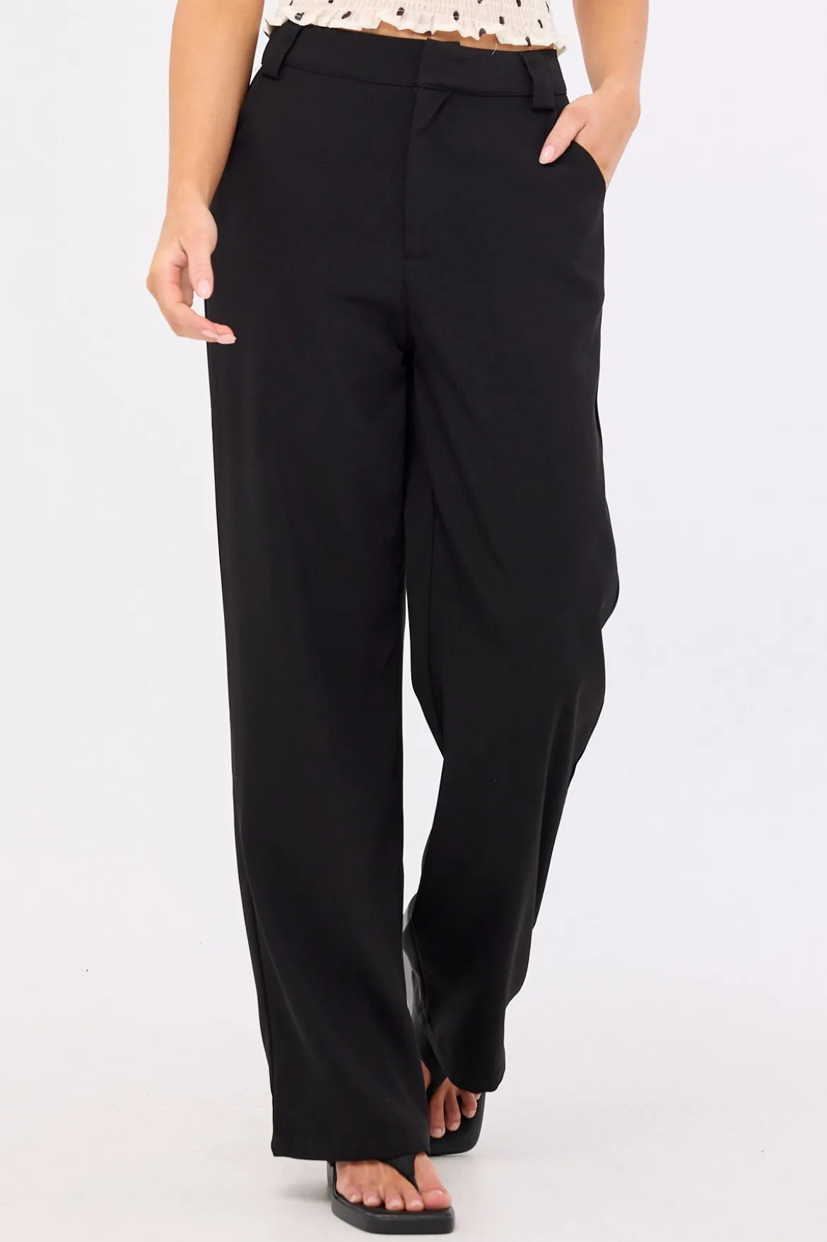 Fay Petite High Rise Recycled Pant Black