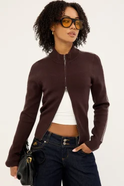 Final Call Zip Knit Sweater Bitter Chocolate