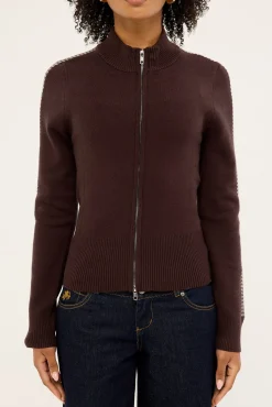 Final Call Zip Knit Sweater Bitter Chocolate