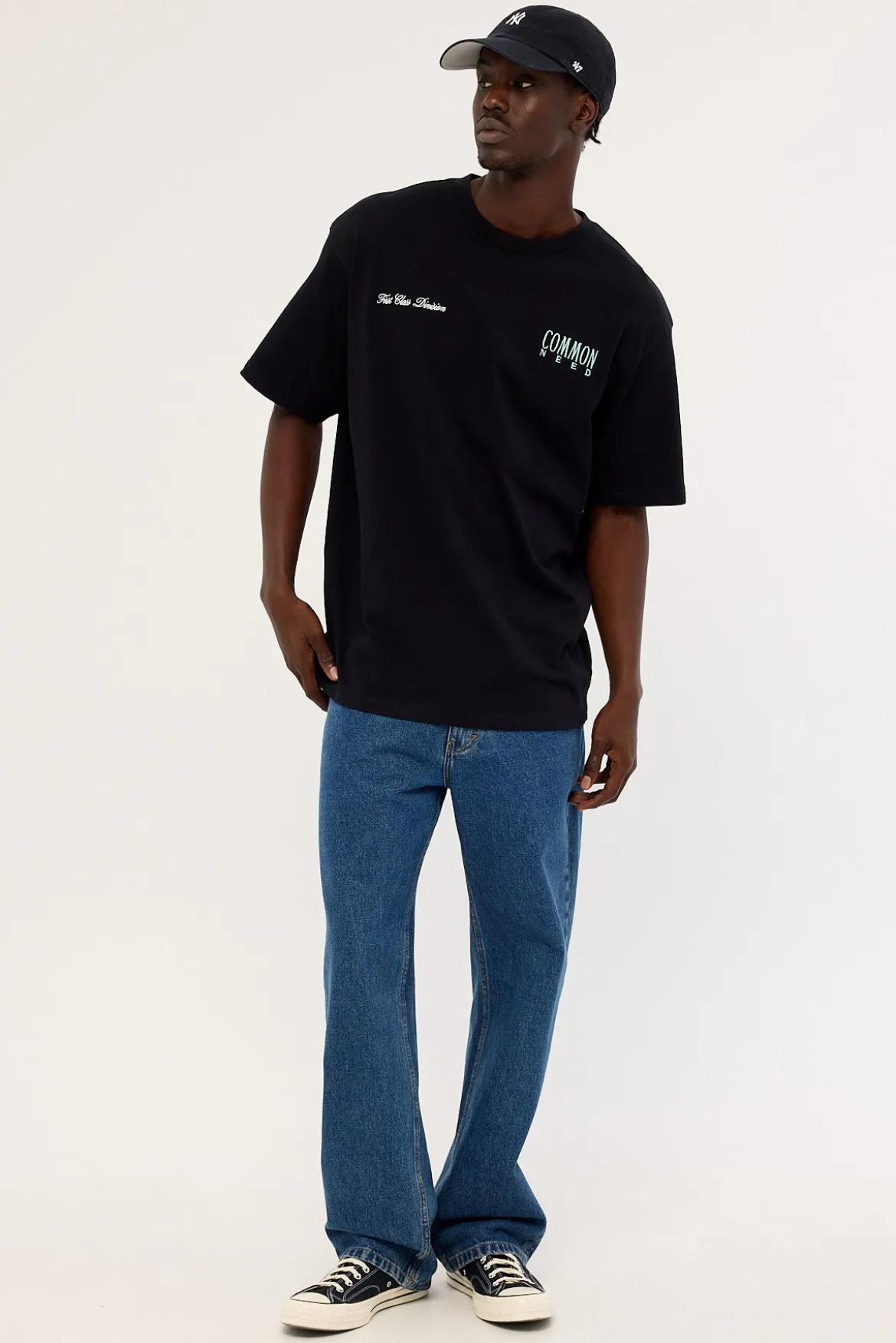 First Class Heavyweight Boxy Tee Black