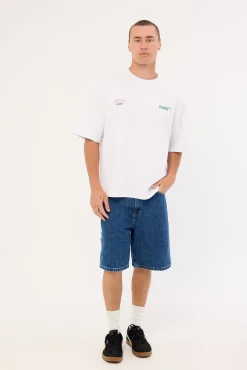 First Grade Services Box Fit Oversize Cropped Tee White