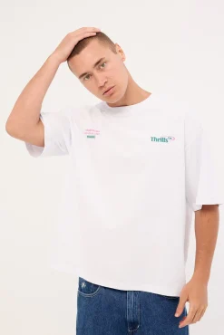 First Grade Services Box Fit Oversize Cropped Tee White