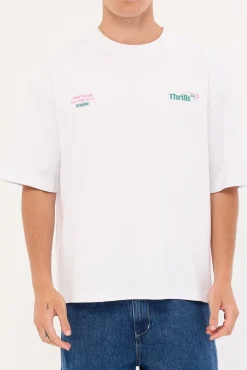 First Grade Services Box Fit Oversize Cropped Tee White