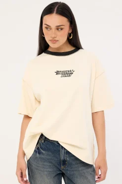 Flames Oversized Tee Cream