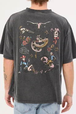 Flash Club 4.0 Oversized Boxy Tee Washed Black