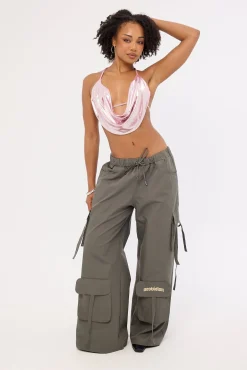 Flash Cowl Bralette Silver/Pink
