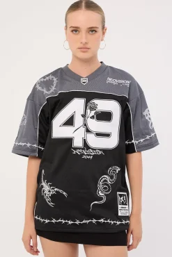 Flash V Neck Jersey Black