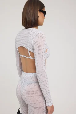 Flashy Glitter Bolero White / Silver