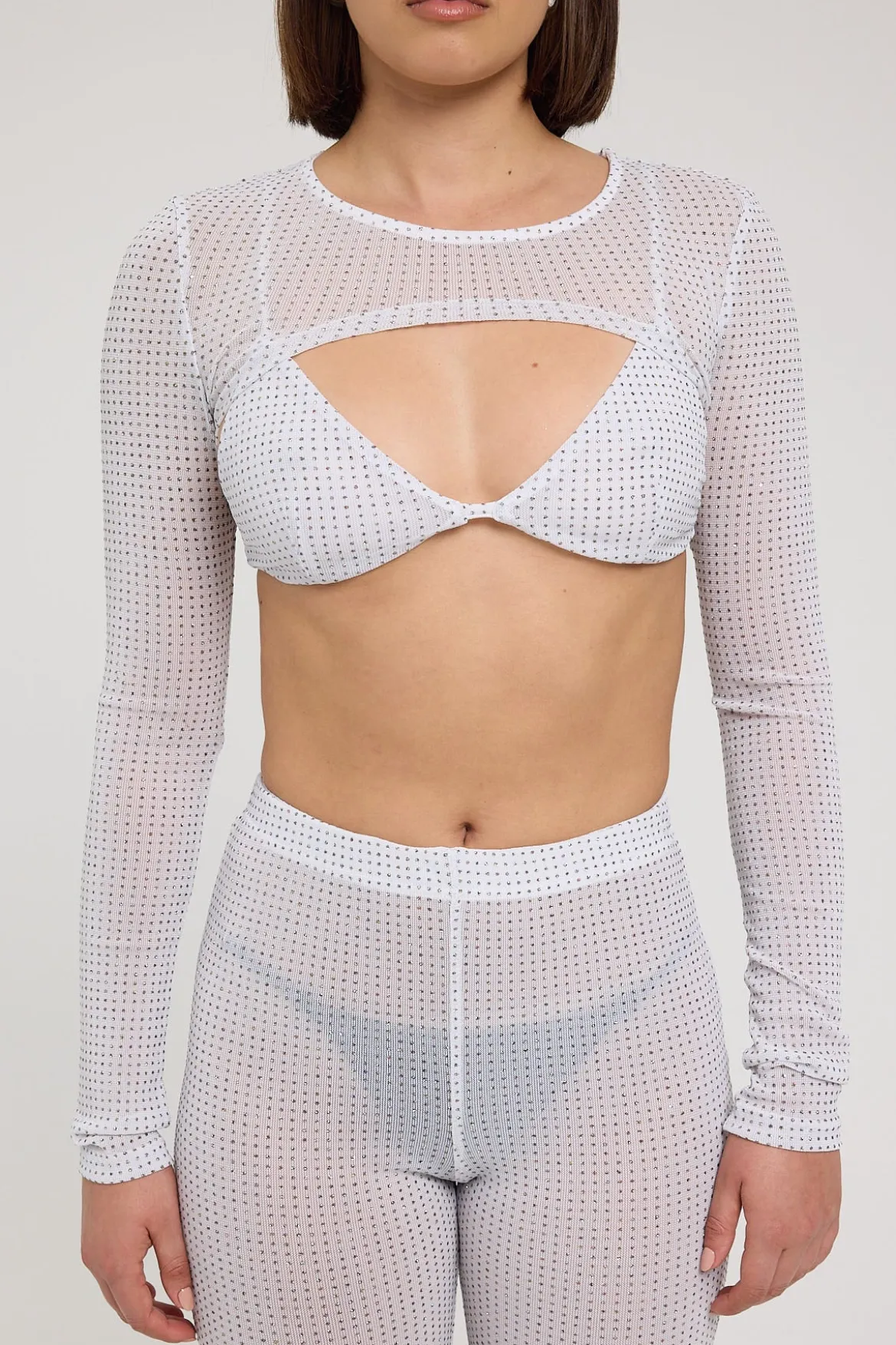 Flashy Glitter Bolero White / Silver