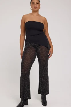 Flashy Glitter Flares Black