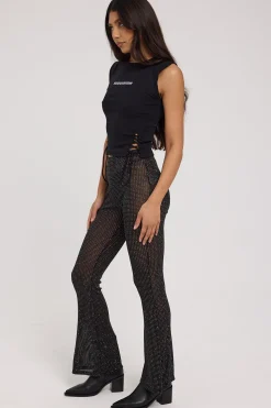 Flashy Glitter Flares Black