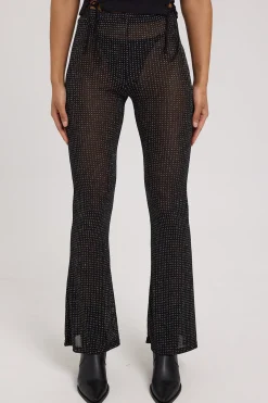 Flashy Glitter Flares Black