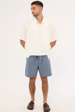 Flintmore Elastic Waist Short Blue Check