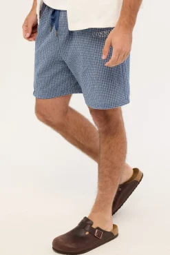Flintmore Elastic Waist Short Blue Check
