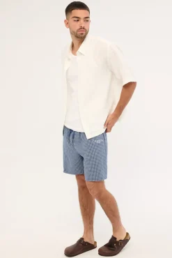 Flintmore Elastic Waist Short Blue Check