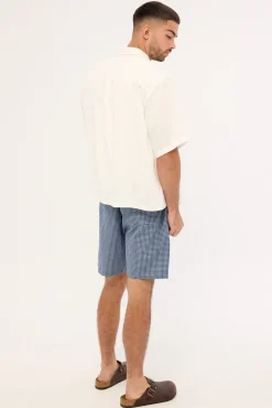 Flintmore Elastic Waist Short Blue Check