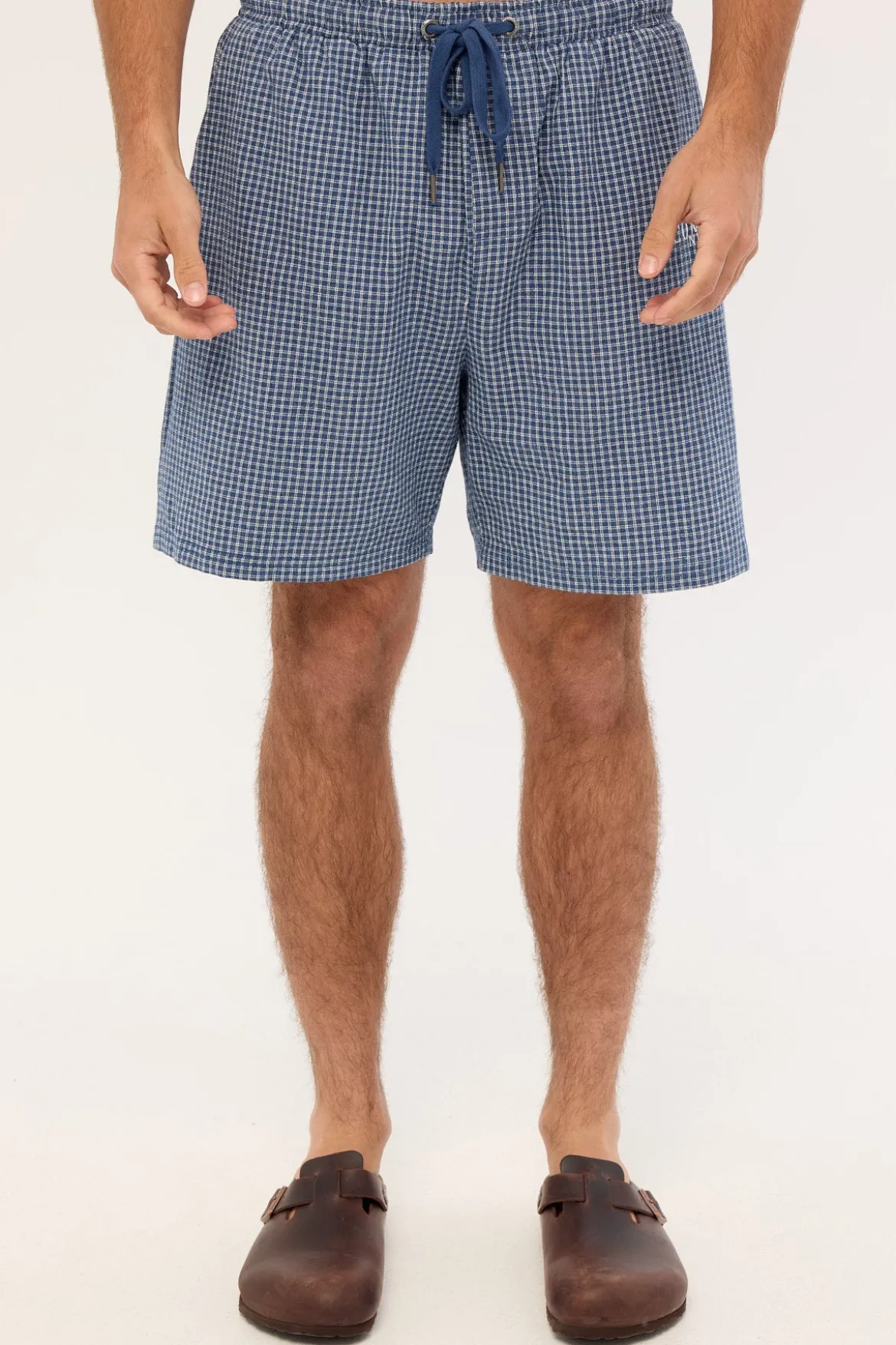 Flintmore Elastic Waist Short Blue Check