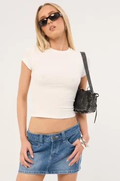 Flip Mommy Low Rise Denim Mini Skirt Blasted Midi Blue/Blue