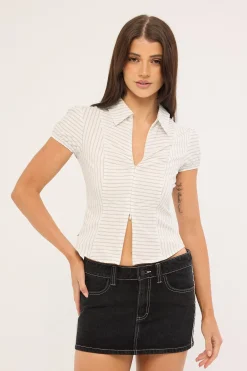 Flip Mommy Low Rise Denim Mini Skirt Black Out