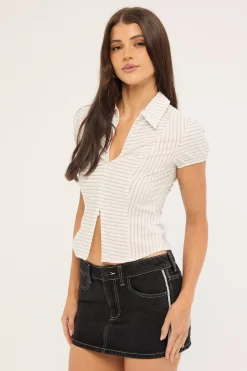 Flip Mommy Low Rise Denim Mini Skirt Black Out