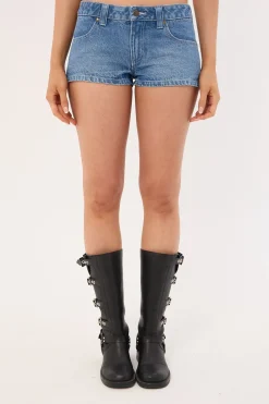 Flip Mommy Low Rise Micro Mini Denim Short Middy Blue/Blue