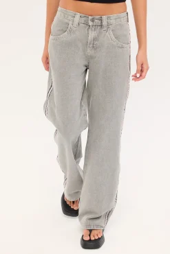 Flip Mommy Low Rise Wide Leg Jean London Summer/Baby Pink Denim