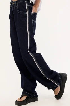 Flip Mommy Low Rise Wide Leg Jean Raw Dawg/pink