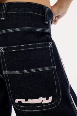 Flip Mommy Low Rise Wide Leg Jean Raw Dawg/pink