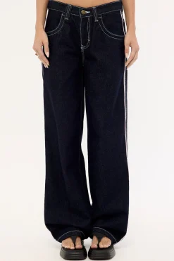 Flip Mommy Low Rise Wide Leg Jean Raw Dawg/pink