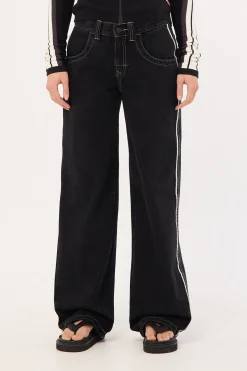 Flip Mommy Low Rise Wide Leg Jean Black Out