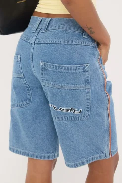 Flip Mommy Low Rise Wide Leg Jort Middy Blue/Orange