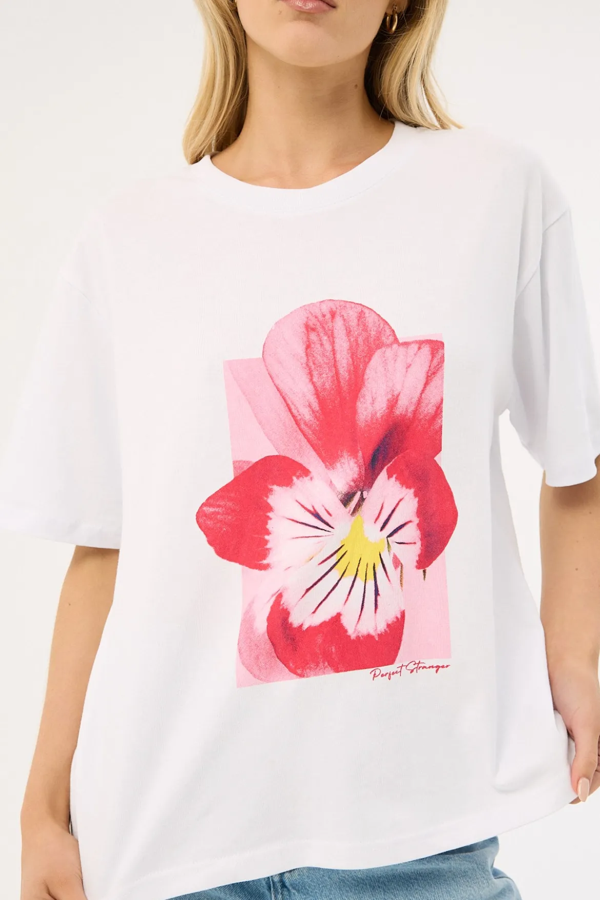 Flora Oversized Graphic Tee White