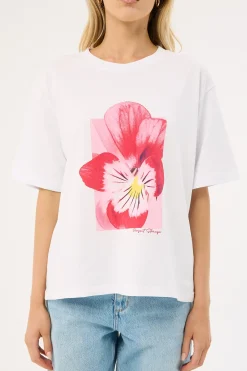 Flora Oversized Graphic Tee White