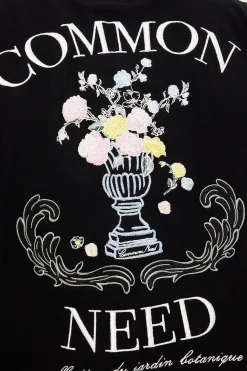 Floralia Heavyweight Easy Tee Black