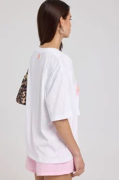 Floret Hibiscus Oversized Graphic Tee White