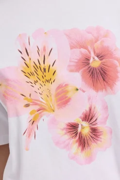 Floret Hibiscus Oversized Graphic Tee White