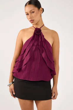 Flossie Halter Top Plum