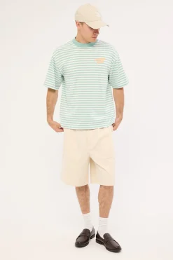 Flow Easy Tee Sage Stripe