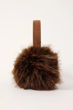 Fluffy Faux Fur Ear Muffs Brown